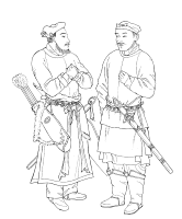 A coloring page of chinese clothing